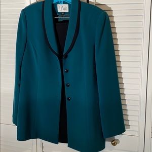 2 pc suit Green jacket with black skirt